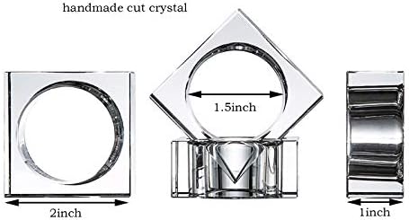 Crystal Napkin Holder Rings Square Design Christmas Decorations for Dinner Set of 12 - Image 4