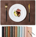 MOSAYT Vinyl Faux Leather Placemats, Set of 6, Coffee by MOSAYT
