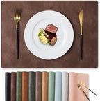 MOSAYT Vinyl Faux Leather Placemats, Set of 8, Coffee by MOSAYT