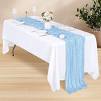 14 Pack Baby Blue Cheesecloth Table Runner 17x108 Inch Semi Sheer Boho Gauze Cheese Cloth Fabric Table Runners, for Wedding Party Baby Shower Birthday Home Decor Garden Farmhouse - Image 3