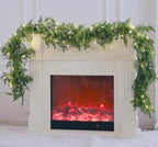 MISSPIN Christmas Garland with Lights, Real Touch Winter Pine Garland, Green Artificial Greenery Garland for Table, Mantle, Wall, Indoor, Outdoor Christmas Decorations by MISSPINWEDDING