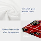 Batmerry Tartan Plaid Throw Pillow Covers, Royal Stewart Tartan Classic Red Scottish Plaid Decorative Pillow Covers Digital Printing Blended for Couch Sofa Bed Invisible Zipper 24X24 in(Set of 2) - Image 6