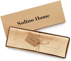 Solino Home 100% Pure Linen Placemats Beige Hemstitch, 14 x 19 in, Set of 6 - Image 3