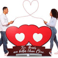Bucherry 4 ft Heart Cardboard Cutout Valentine's Day Photo Prop Two Hearts Cardboard Stand Life Size Valentines Party Backdrop Decoration Stand up for Anniversary Wedding Engagement Party Decoration by Bucherry