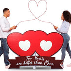 Bucherry 4 ft Heart Cardboard Cutout Valentine's Day Photo Prop Two Hearts Cardboard Stand Life Size Valentines Party Backdrop Decoration Stand up for Anniversary Wedding Engagement Party Decoration by Bucherry