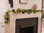 Anna's Whimsy 2PCS 5.91FT Artificial Eucalyptus Garland with Flowers, Fake Rose Gypsophila Garlands, Faux Floral Greenery Garland for Wedding Spring Home Party Table Runner Decor（Dusty Pink） - Image 6