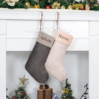 GEX Personalized Christmas Stockings Custom Name 5 Pack Embroidery for Family with Names 20 Inch Large Luxury Xmas Stockings Fluffy Cuff Pleather Decor Ornament Fireplace Decorations (Set of 5) - Image 4