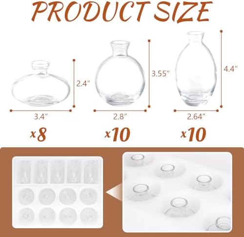 Glass Bud Vase Set of 28 Pcs for Rustic Wedding Centerpieces - Image 2