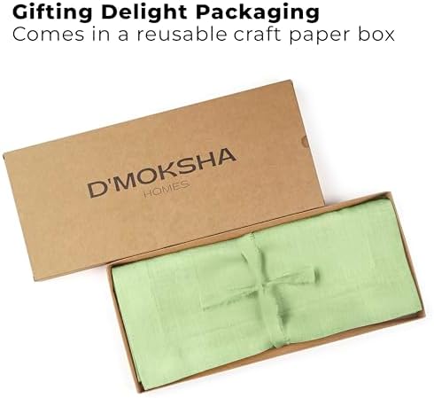Classic Linen™ by D'Moksha, Sage Green Table Runner 120 Inches Long, 100% Pure Linen, 14 x 120 Inch Table Runner for Dresser, Dining- Fall, Weddings, Outdoor Hosting - Image 4