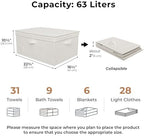 GRANNY SAYS Extra Large Storage Bins with Lids, Closet Bins, Ivory - Image 4