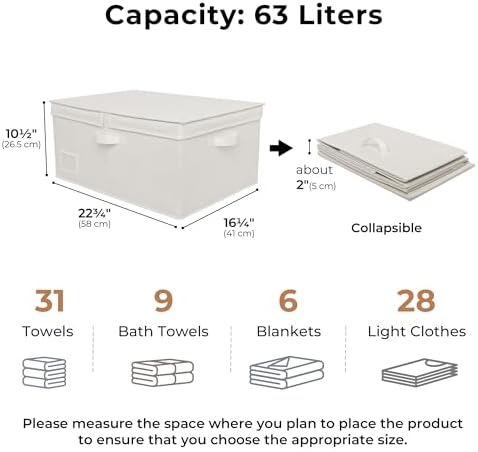 GRANNY SAYS Extra Large Storage Bins with Lids, Closet Bins, Ivory - Image 4