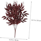 ABOOFAN 2pcs Shelf Plants Decor Artificial Plants Vine Garland Artificial Ivy Garland Party Willow Leaves Willow Leaves Ornament Home Willow Leaves Wicker Wreath Fake Leaves Red Flower Row, 55X30CM - Image 2