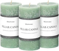 3x6 Inch Sage Green Pillar Candles Set of 3 - Unscented Spring Candles, Long Clean Burning, Large Big Candle, Smokeless Dripless Candle for Spring Home Decor, Dinner Table, Bathroom, Rustic Decor by MiraScents