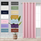 Pink Curtains 63 Inch Length for Baby Girls Nursery Decor,2 Panel Sets Pair Thick Room Darkening Heat Light Blocking Grommet Thermal Insulated Blackout Curtain for Bedroom Girls 72x63 Inches Long - Image 2
