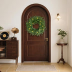 24 Inch Real Touch 2 Pcs Norfolk Pine Wreath Christmas Decorations for Front Door, Artificial Plants Green Christmas Wreath Home Decor, Xmas Decor for Mantel Wall Holiday Winter Decor - Image 3