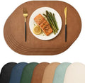 Homaxy Oval Heat Resistant Placemats Set of 6, Reddish Brown by Homaxy