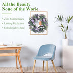U'Artlines 24 Inch Tulip Wreath for Front Door, Spring Summer Silk Lavender Wreath with Eucalyptus Leaves Artificial Tulip Flower Wreaths for All Seasons Window Wall Wedding Valentines Day Decor - Image 7
