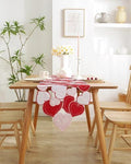 Valentines Day Decorations Table Runner Embroidered Red Pink Love Heart 86 Inches Long for Birthday, Wedding Anniversary, Marriage Proposals, Engagements, Romantic Events by AILUOQIbabysafetyproducts