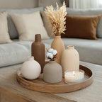 Modern Ceramic Vase Set of 5, Vases Home Decor Rustic Farmhouse Decorative - Image 4