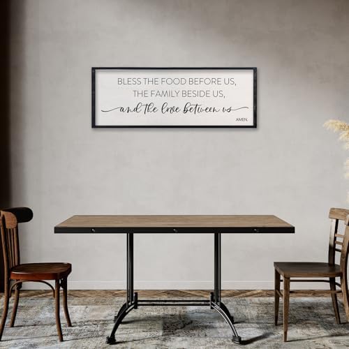 comurdyo Bless the Food Before Us Sign, 32" X 12", Black - Image 7