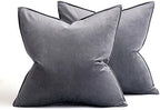 MIULEE Decorative Dark Grey Velvet Euro Sham Throw Pillow Covers 26x26 Inch - Image 6