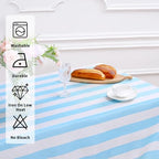 2Pack Striped Tablecloth 57x120 Inch Light Blue and White Tablecloth - Image 7