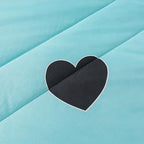 Caressma Blue Comforter Set Queen Size Black Heart 3pcs with Pillowsham - Image 7