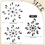Hicarer 4 Pcs Starburst Wall Decor, Bling Metal Wall Art, Black Diamond - Image 3