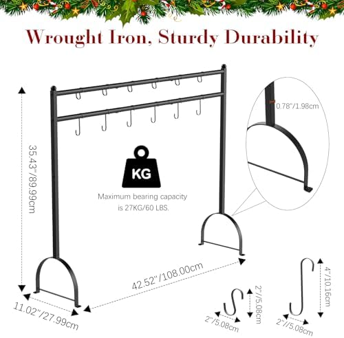 Housolution Christmas Stocking Holder Stand with 12 Hooks - Image 7
