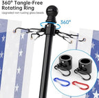 ZMTECH Flag Pole - Upgraded Bracket, (2 Packs) 6 FT Stainless Steel Flag Poles for Outside House, Residential or Commerical, Tangle Free Flag Pole Kit for American Flag (Without Flag, Black) - Image 4