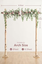 Ling's Moment 6.5FT Floral Garland, Wedding Arch Flowers, Dusty Rose - Image 6
