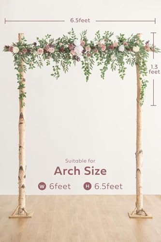 Ling's Moment 6.5FT Floral Garland, Wedding Arch Flowers, Dusty Rose - Image 6