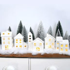 White Ceramic Christmas Village Houses Christmas Decorations Indoor (Style 1) - Image 7