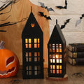 SiliFine 2 Pcs Halloween Haunted House Lanterns with 2 Candles, 9.44", 7" by SiliFine