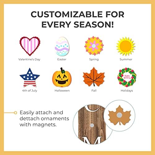Extra Large 5FT Premium Wooden Interchangeable Welcome Sign for Front Door Porch Sign - 5 ft (58 x 11 Inch) 8 Magnetic Seasonal Tiles, Fall Porch Signs, Holidays and Seasons, Weather Resistance Standing welcome sign Outdoor and Indoor (Brown) - Image 2