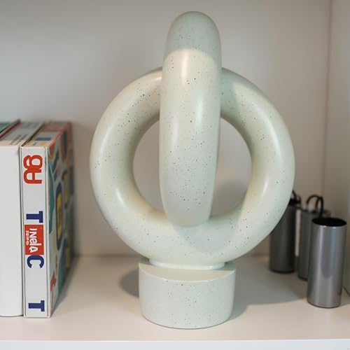 12" Modern Abstract Ring Decorative Sculpture, Knot Sculptures,Home Decor,Coffee Table Statues,Dining Living Room Desk Decor,Light Gray - Image 7