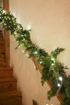 MISSPIN Christmas Garland with Lights, Real Touch Winter Pine Garland, Green Artificial Greenery Garland for Table, Mantle, Wall, Indoor, Outdoor Christmas Decorations - Image 7