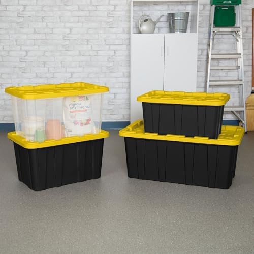 Sterilite Industrial Storage Tote with Lids for Garage, 27 Gallon, 8-Pack - Image 5