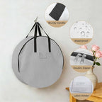 30 Inch Round Storage Bag 1 Pack,Vintage Grey Leather Texture Waterproof Wreath Storage Container with Handles&Zipper Classical Solid Color Pattern Closet Organizer Bags Garland Box - Image 5