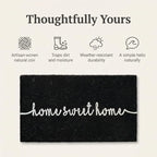 THEODORE MAGNUS | Natural Coir Doormat | Home Sweet Home Design | Bliss in Black - 17x30 - Image 6