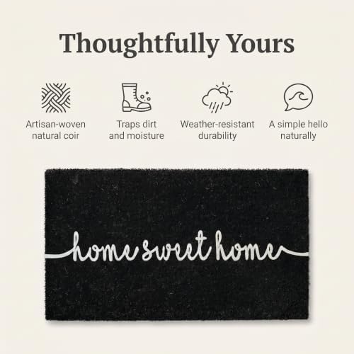 THEODORE MAGNUS | Natural Coir Doormat | Home Sweet Home Design | Bliss in Black - 17x30 - Image 6