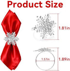 ZeeDix Christmas Silver Snowflake Napkin Rings Set of 24, Napkins Ring for Dinning Table - Rustic Dinner Tables Decoration for Wedding Receptions Christmas Thanksgiving Holiday Party Dinner Parties - Image 2