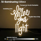 Shine Your Light Neon Sign Christian LED Sign for Bedroom Prayer Room Decor - Image 6