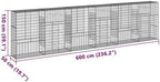 vidaXL Gabion Basket Galvanized Iron 236.2"x19.7"x59.1" - -, Tool-Free Assembly, Versatile Landscaping Use - Image 3