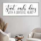 SRSZHIYUE Start Each Day With A Grateful Heart Sign, 40"×15", White - Image 7