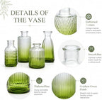 Petal Petite Small Green Glass Bud Vase Set of 18 for Wedding Centerpieces - Image 5