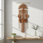 Tree of Life Macrame Wall Hanging Boho Dream Catcher Tapestry, Handmade Woven Wall Art for Bedroom Living Room Hallway Symbol of Growth Harmony Positive Energy Gift for Women - Brown - Image 2
