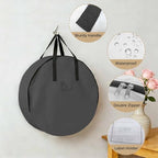 Dark Gray Round Storage Bag 36 Inch, Solid Color Clothes Storage Container with Handles Heavy Duty Organizer for Comforter, Bedding & Holiday Wreaths - Image 5
