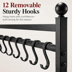 Christmas Stocking Holder Stand 12 Hooks Free Standing Vertical Hanger - Image 5