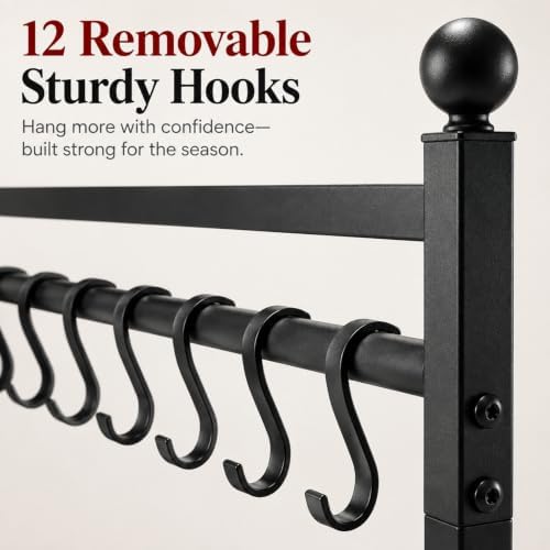 Christmas Stocking Holder Stand 12 Hooks Free Standing Vertical Hanger - Image 5